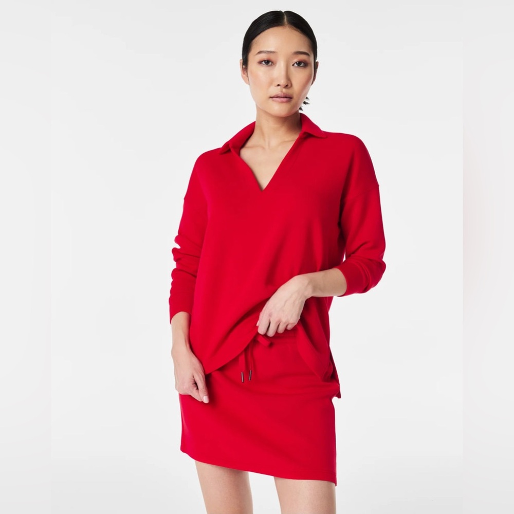 SPANX Red Air Essentials Polo
